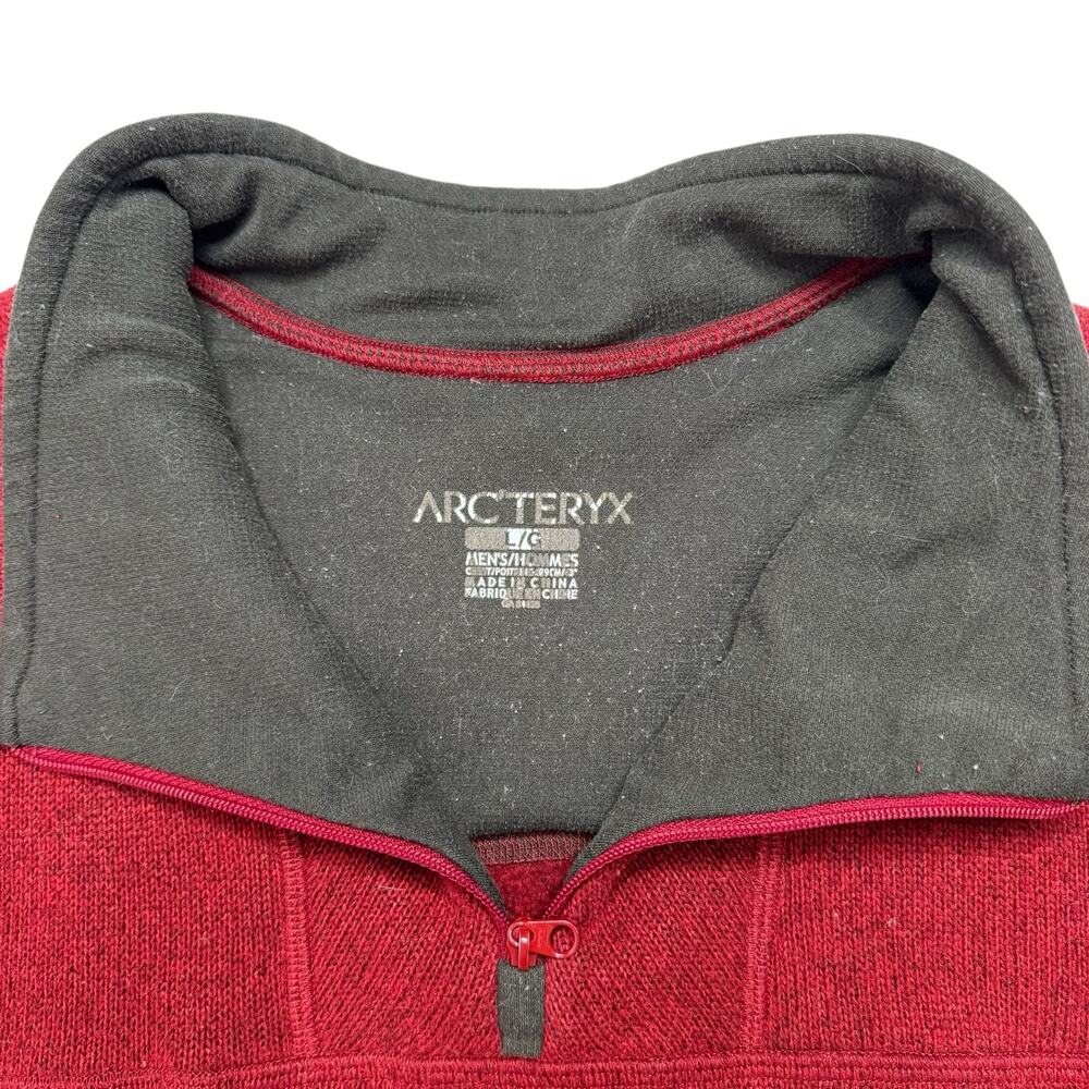 ARC’TERYX 1/4 Zip Pullover Covert Cardigan Sweater in Brick Red Size Large Mens - Picture 4 of 8